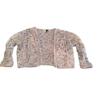 Moon & Madison Womens XS Popcorn Confetti Cable Knit Sweater Cream Multi Color